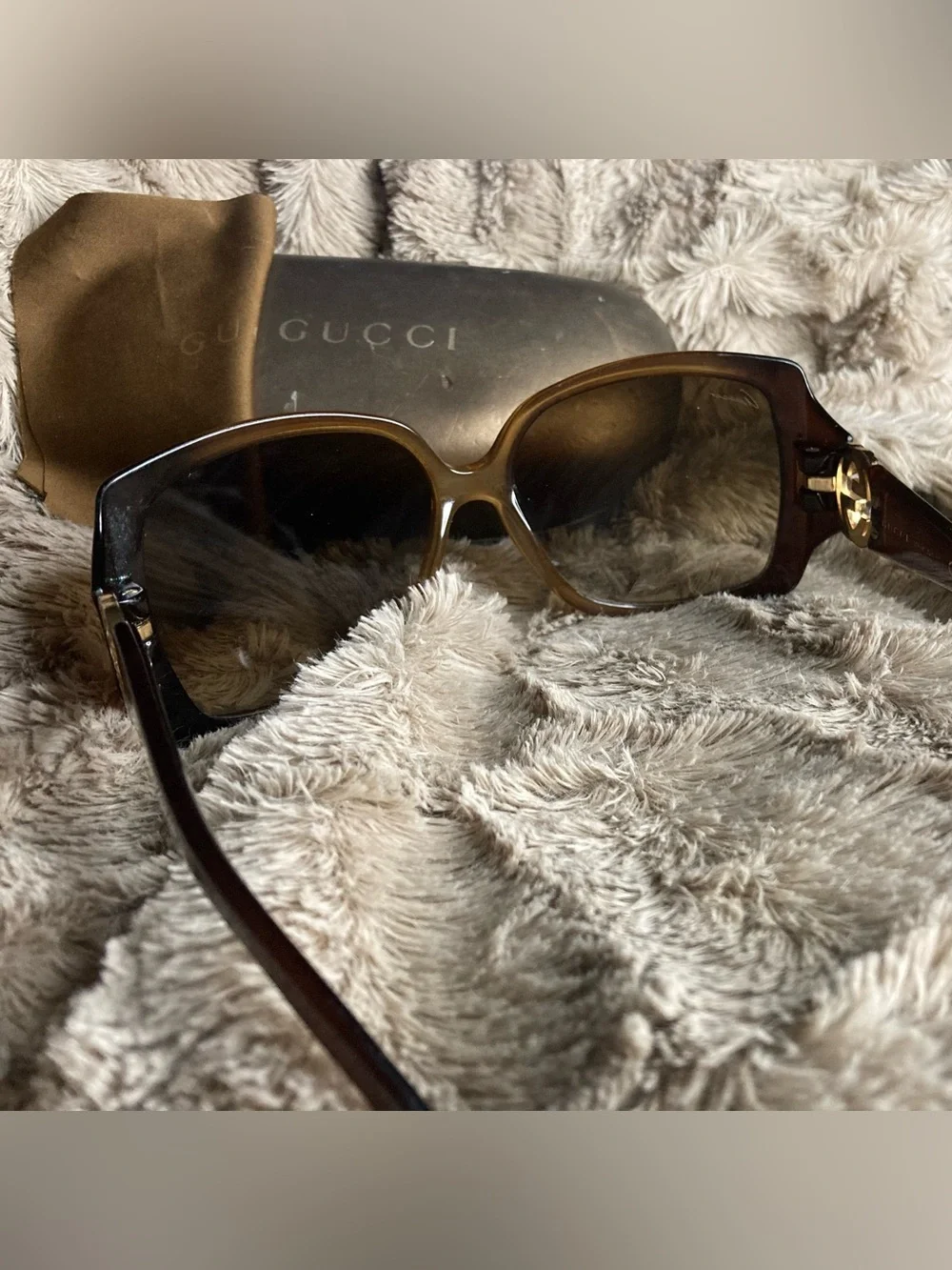 **RARE** Gucci Brown Tortoiseshell Gradient Women's Oversized Sunglasses